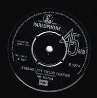 THE BEATLES Strawberry Fields Forever Vinyl Record 7 Inch Parlophone 1976.
